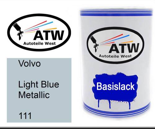 Volvo, Light Blue Metallic, 111: 500ml Lackdose, von ATW Autoteile West.